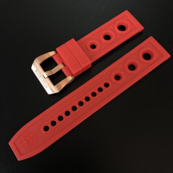Steedive Rubber Watch Strap with Cusn8 Bronze Buckle - Image 4