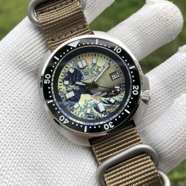 Steeldive SD1970 Great Wave Turtle Diver Watch - Image 7