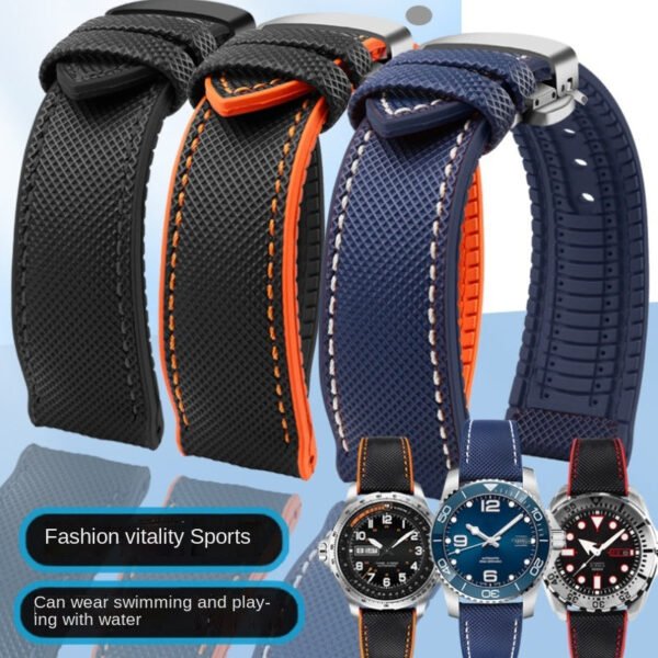 Breathable Rubber Canvas Watch Strap - Image 3