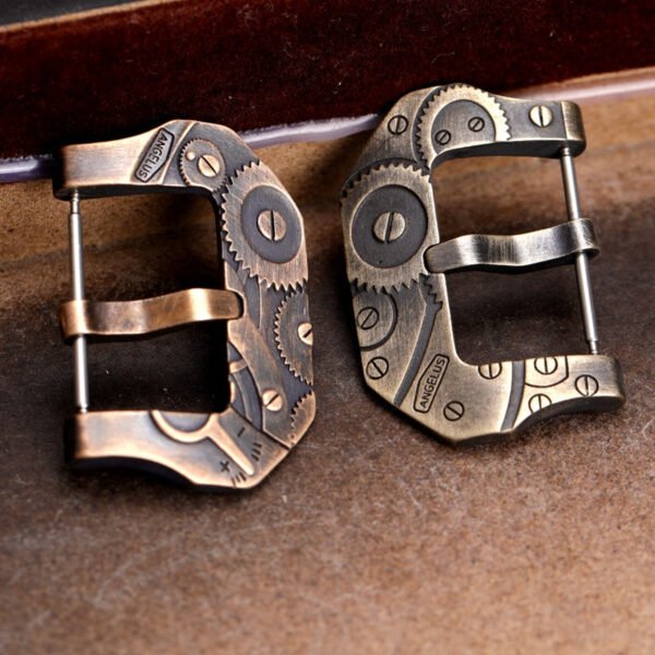 Embossed Aged Bronze Watch Buckle - Image 2