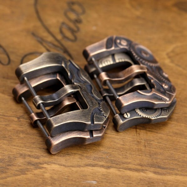Embossed Aged Bronze Watch Buckle - Image 4