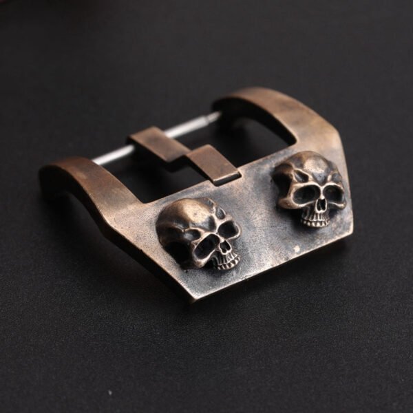 Embossed Skull Design Aged Bronze Watch Clasp - Image 6
