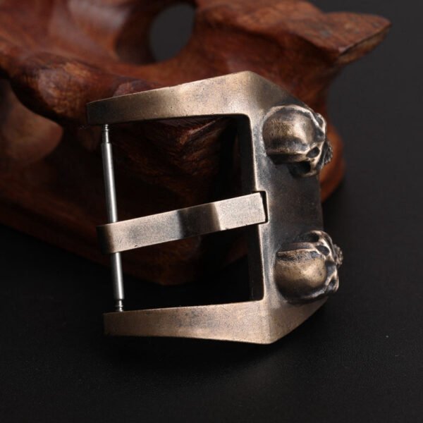 Embossed Skull Design Aged Bronze Watch Clasp - Image 7