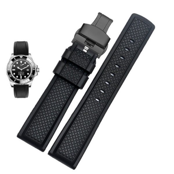 FKM Rubber Waffle Watch Strap - Image 9