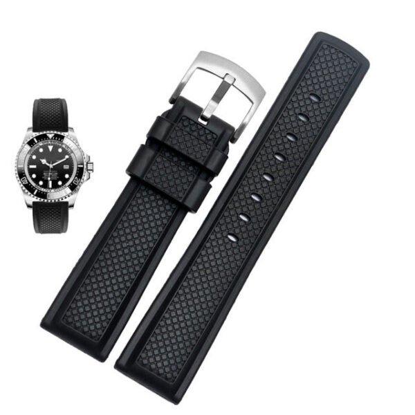 FKM Rubber Waffle Watch Strap - Image 6