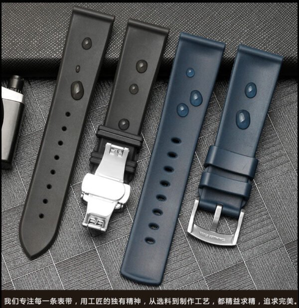 FKM Rubber Waffle Watch Strap - Image 4