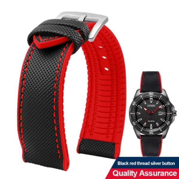 Breathable Rubber Canvas Watch Strap - Image 4