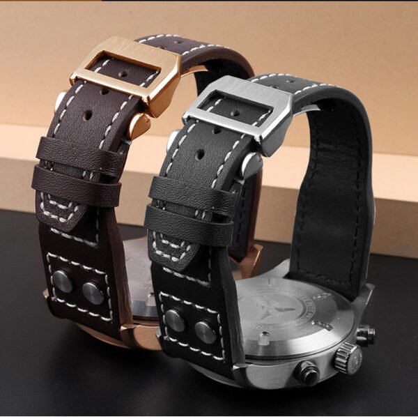 Genuine Leather Rivets Watchband For Big Pilot Watch - Image 10