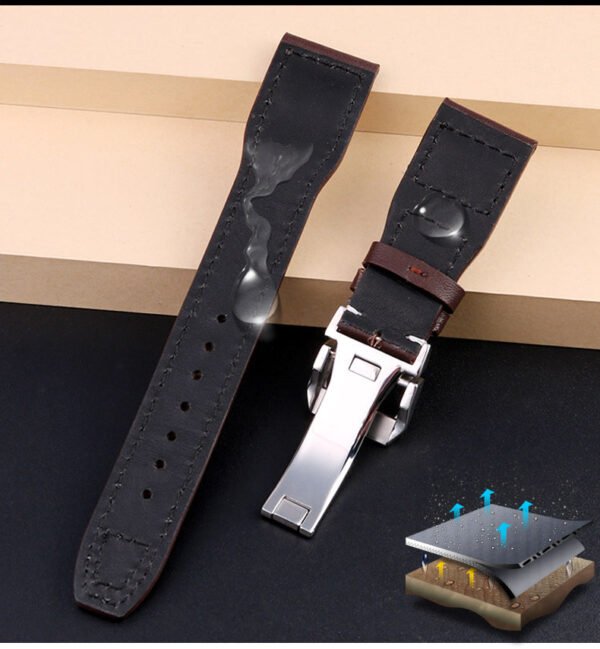 Genuine Leather Rivets Watchband For Big Pilot Watch - Image 5