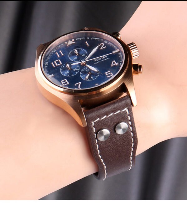 Genuine Leather Rivets Watchband For Big Pilot Watch - Image 4