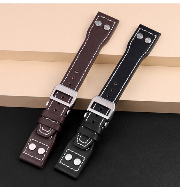 Genuine Leather Rivets Watchband For Big Pilot Watch - Image 16