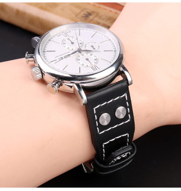 Genuine Leather Rivets Watchband For Big Pilot Watch - Image 3