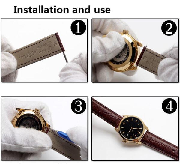 Genuine Leather Rivets Watchband For Big Pilot Watch - Image 15