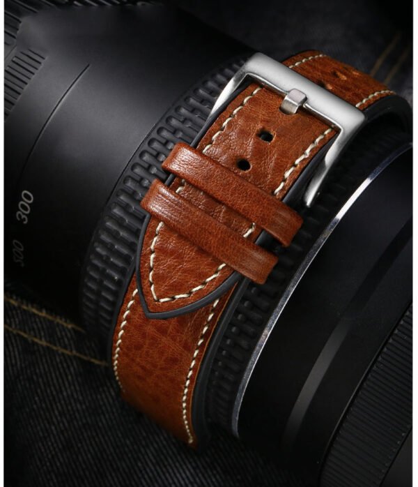 Italian Leather Fluorine Rubber Watch Bands - Image 9