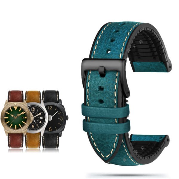 Italian Leather Fluorine Rubber Watch Bands - Image 20