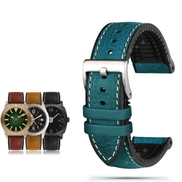 Italian Leather Fluorine Rubber Watch Bands - Image 21
