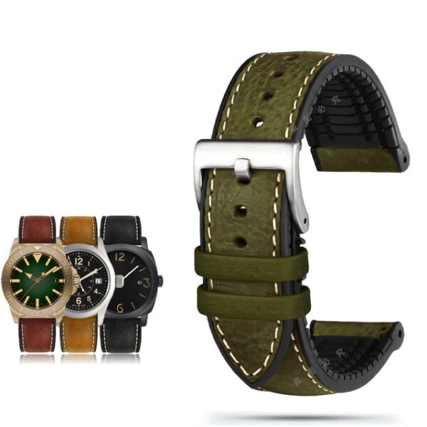 Italian Leather Fluorine Rubber Watch Bands - Image 18