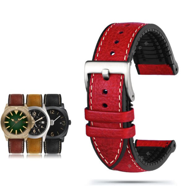 Italian Leather Fluorine Rubber Watch Bands - Image 17