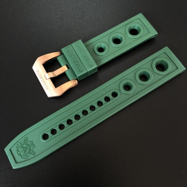 Steedive Rubber Watch Strap with Cusn8 Bronze Buckle - Image 5