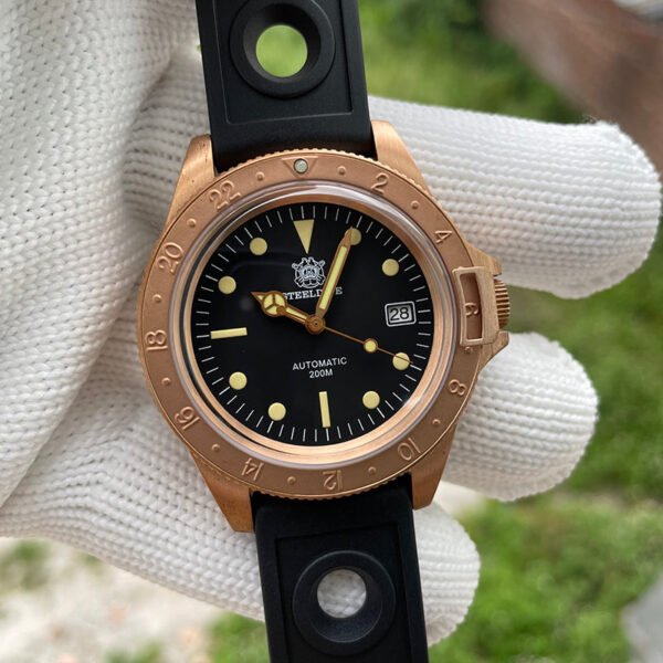 STEELDIVE SD1966S Top Hat Sapphire Bronze Watch V2 - Image 2