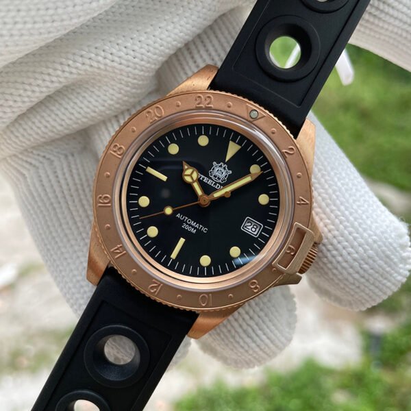 STEELDIVE SD1966S Top Hat Sapphire Bronze Watch V2 - Image 3