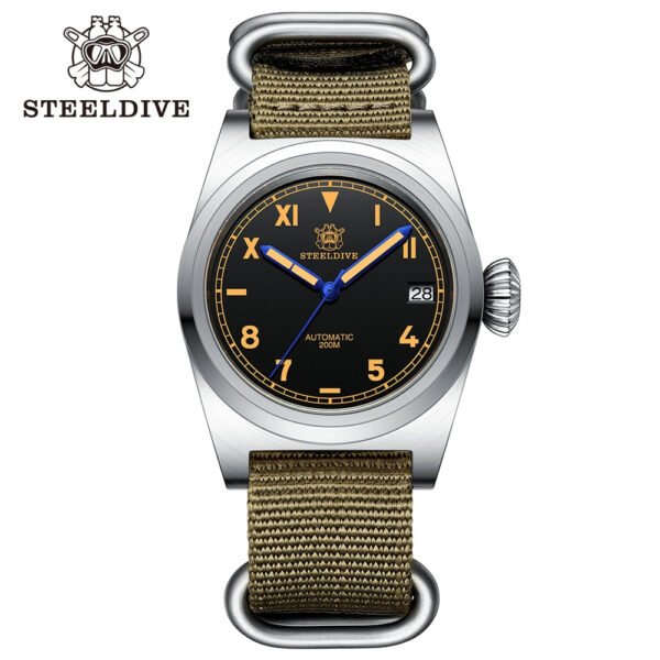 Steeldive SD1904 NH35 Vintage Military Pilot Watch - Image 3