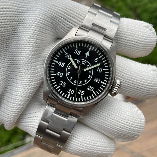 Steeldive SD1928T Type B Pilot Watch - Onion Crown - Image 3
