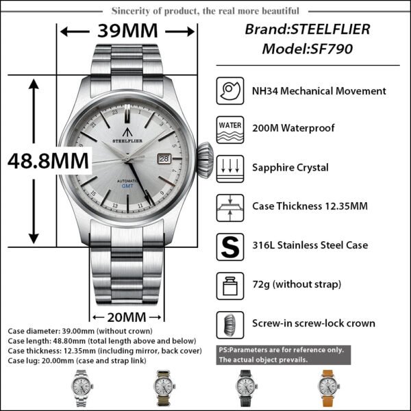 Steelflier SF790 GS NH34 GMT Automatic Watch - Image 6